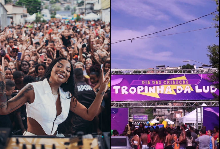 Ludmilla faz festa em comemoração ao Dia das Crianças na rua onde morou em Duque de Caxias